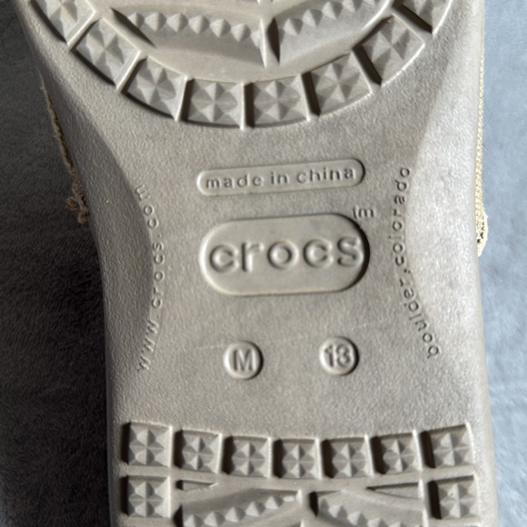 Crocs Santa Cruz Loafer Shoes Mens Size 13 Khaki Canvas Slip On - Picture 3 of 6